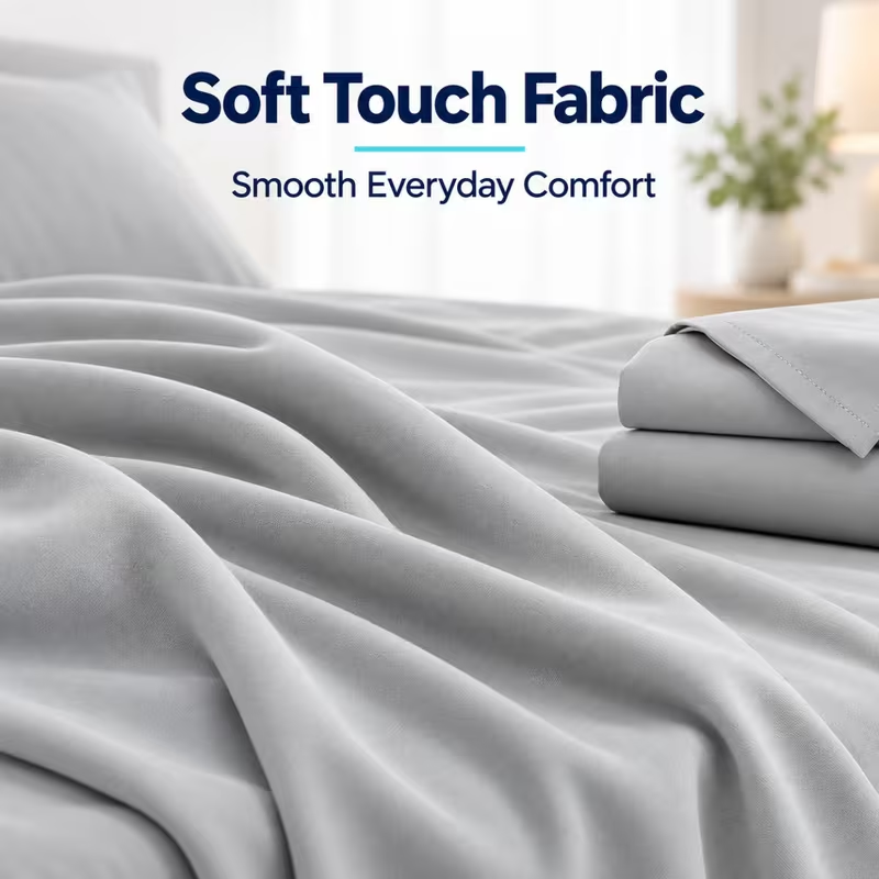 3/4pcs Bed Sheet Set, Soft Bre - Fitted Bed Sheets Deep Pocket review and price