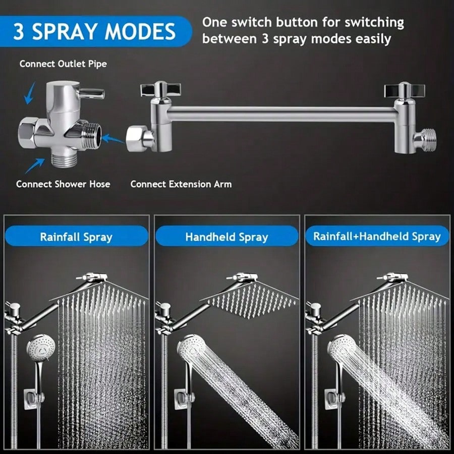 High-Pressure Rainfall Shower  - High Pressure Shower Head Handheld review and price