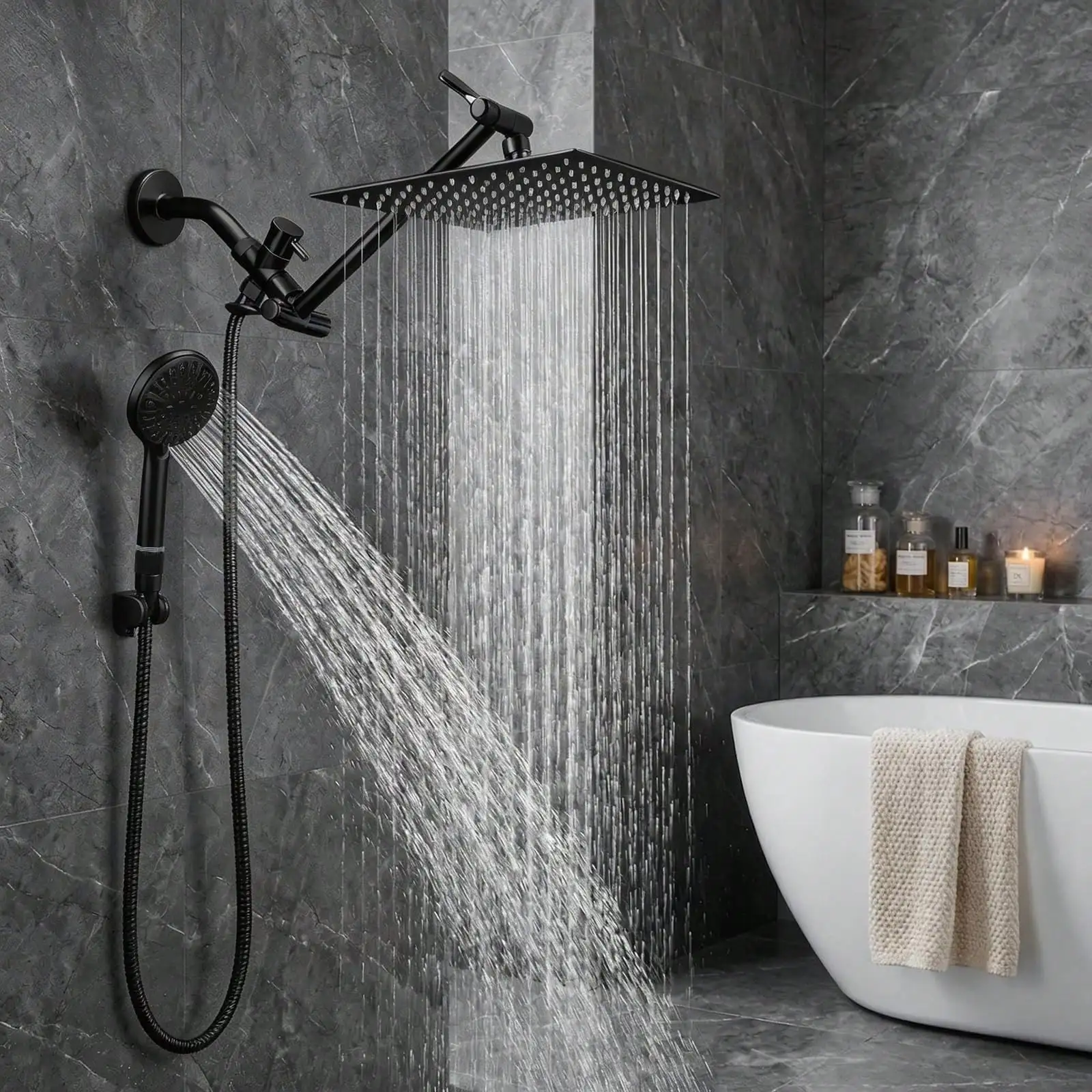 Dual Shower Head With Handheld - High Pressure Shower Head Handheld review and price