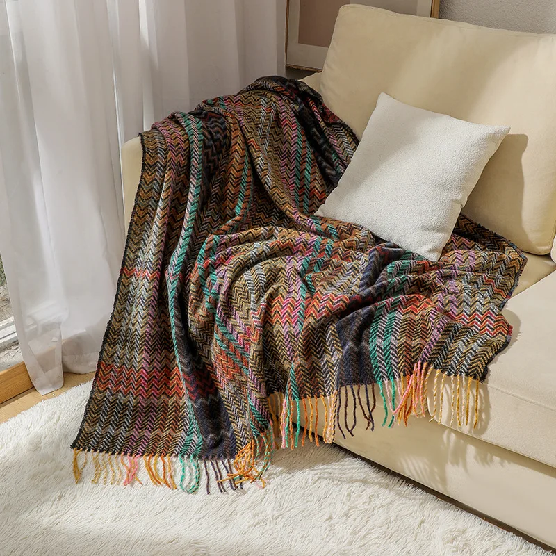 Boho Wave Throw Blanket with T - Boho Throw Blanket Fringe review and price