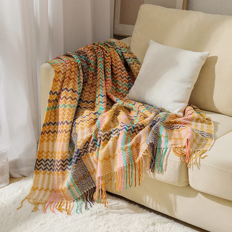 Boho Wave Throw Blanket with T - Boho Throw Blanket Fringe review and price